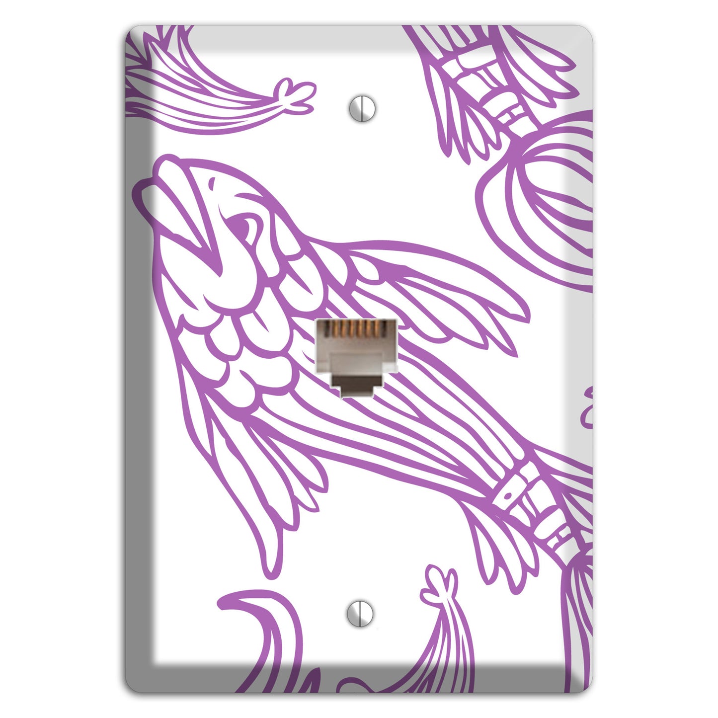 Purple and White Koi Phone Wallplate