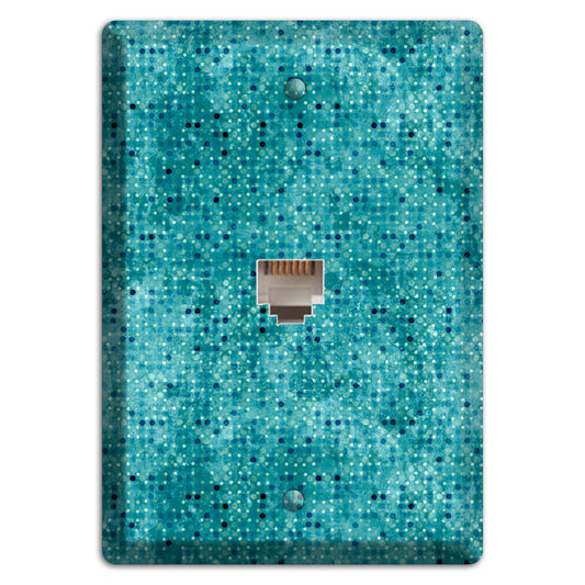 Turquoise Grunge Small Tile Phone Wallplate