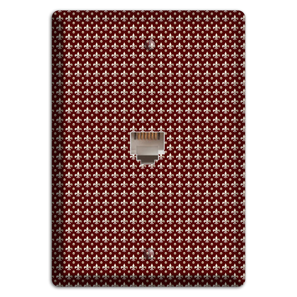 Brown Fleur de Lis Phone Wallplate
