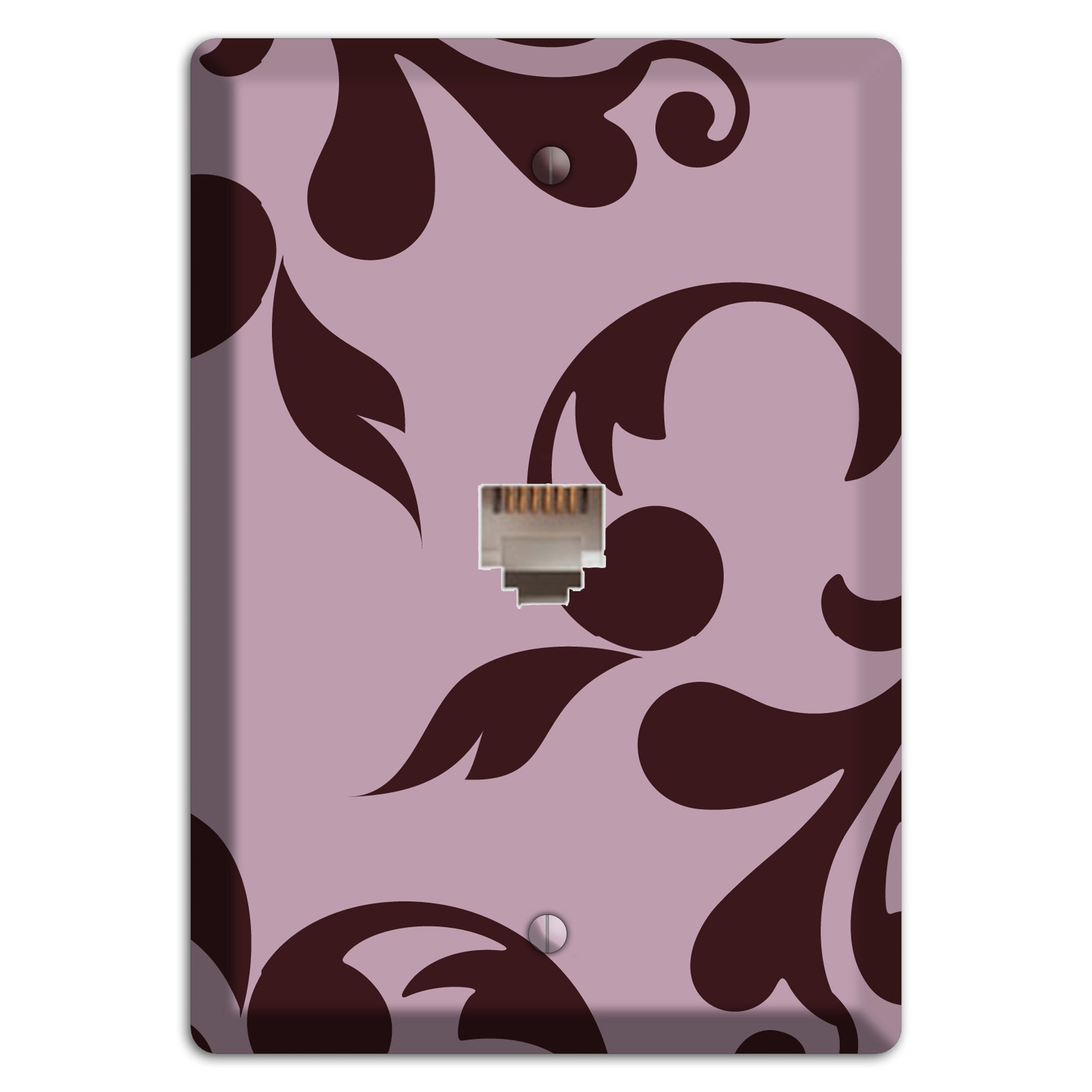 Dusty Rose and Burgundy Toile Phone Wallplate