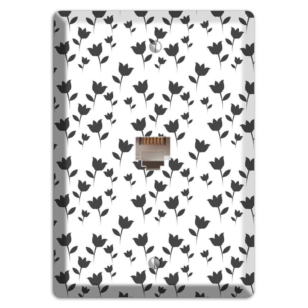 Black and White Tulips Phone Wallplate