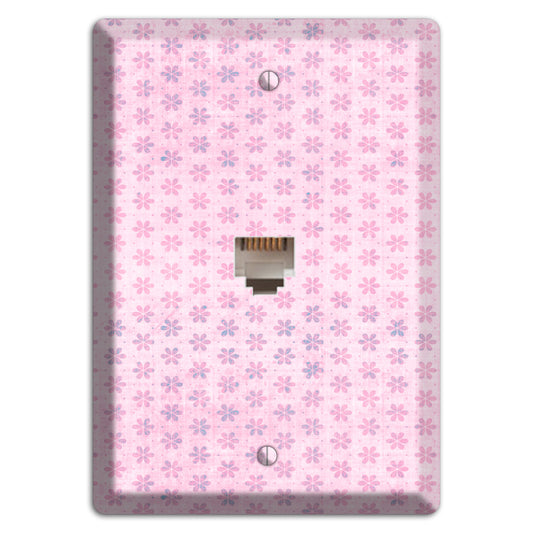 Pink Grunge Floral Contour Phone Wallplate