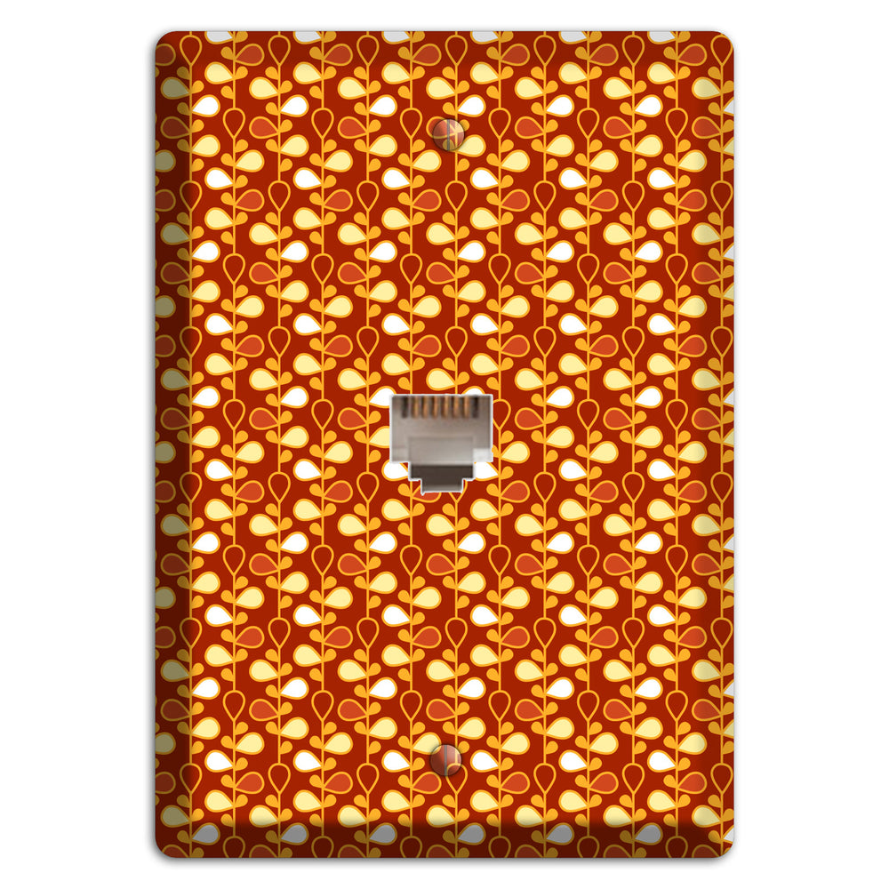 Maroon Teardrop Vine Phone Wallplate