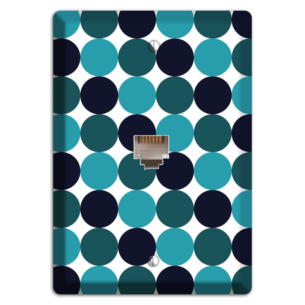 Multi Aqua Tiled Dots Phone Wallplate