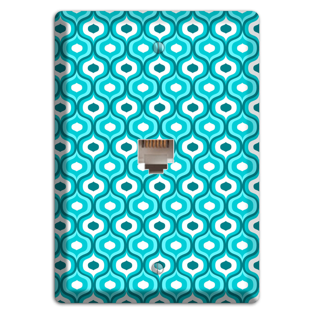 Multi Turquoise Double Scallop 2 Phone Wallplate