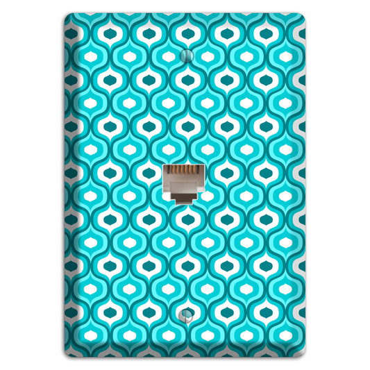 Multi Turquoise Double Scallop 2 Phone Wallplate