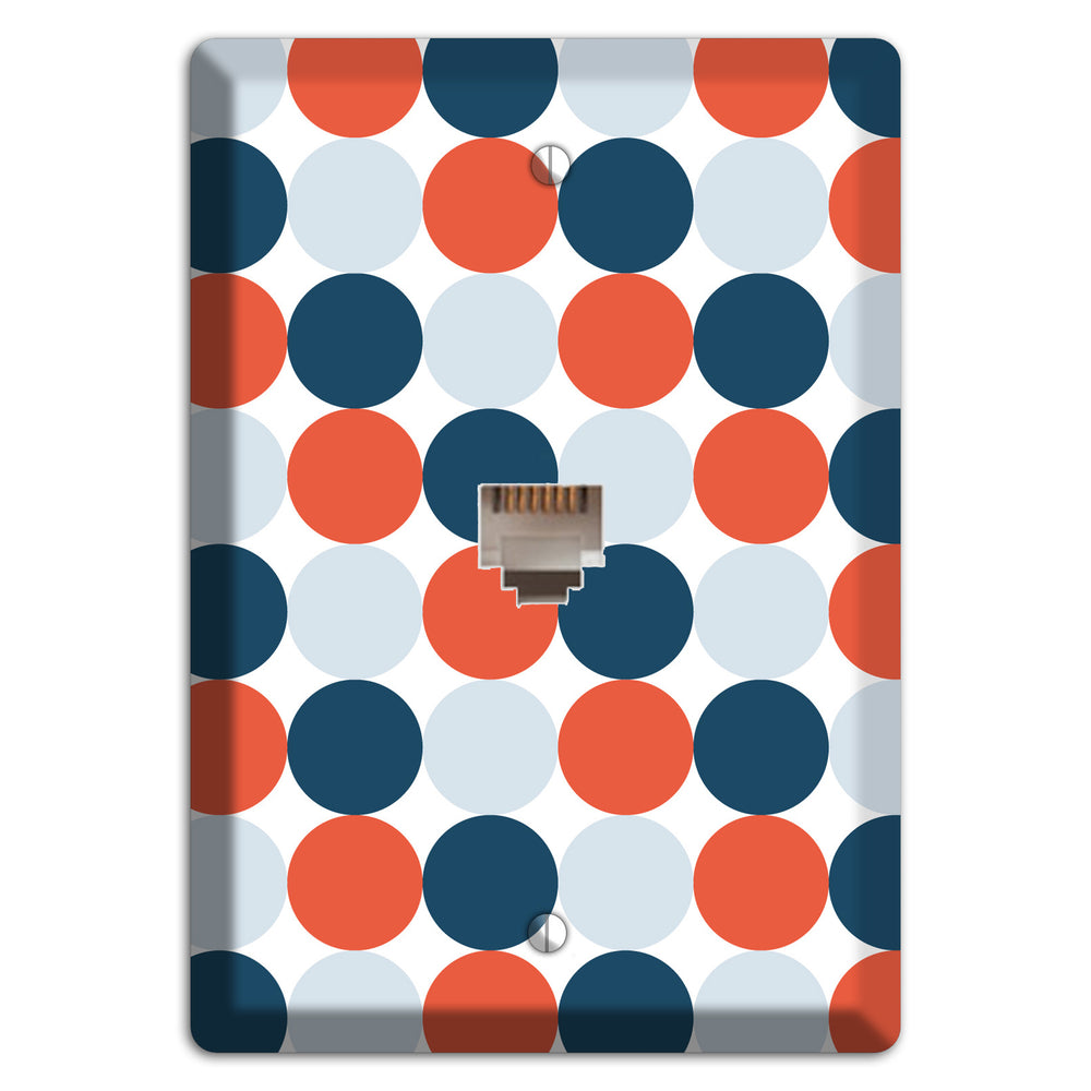 Multi Blue Red Tiled Dots Phone Wallplate