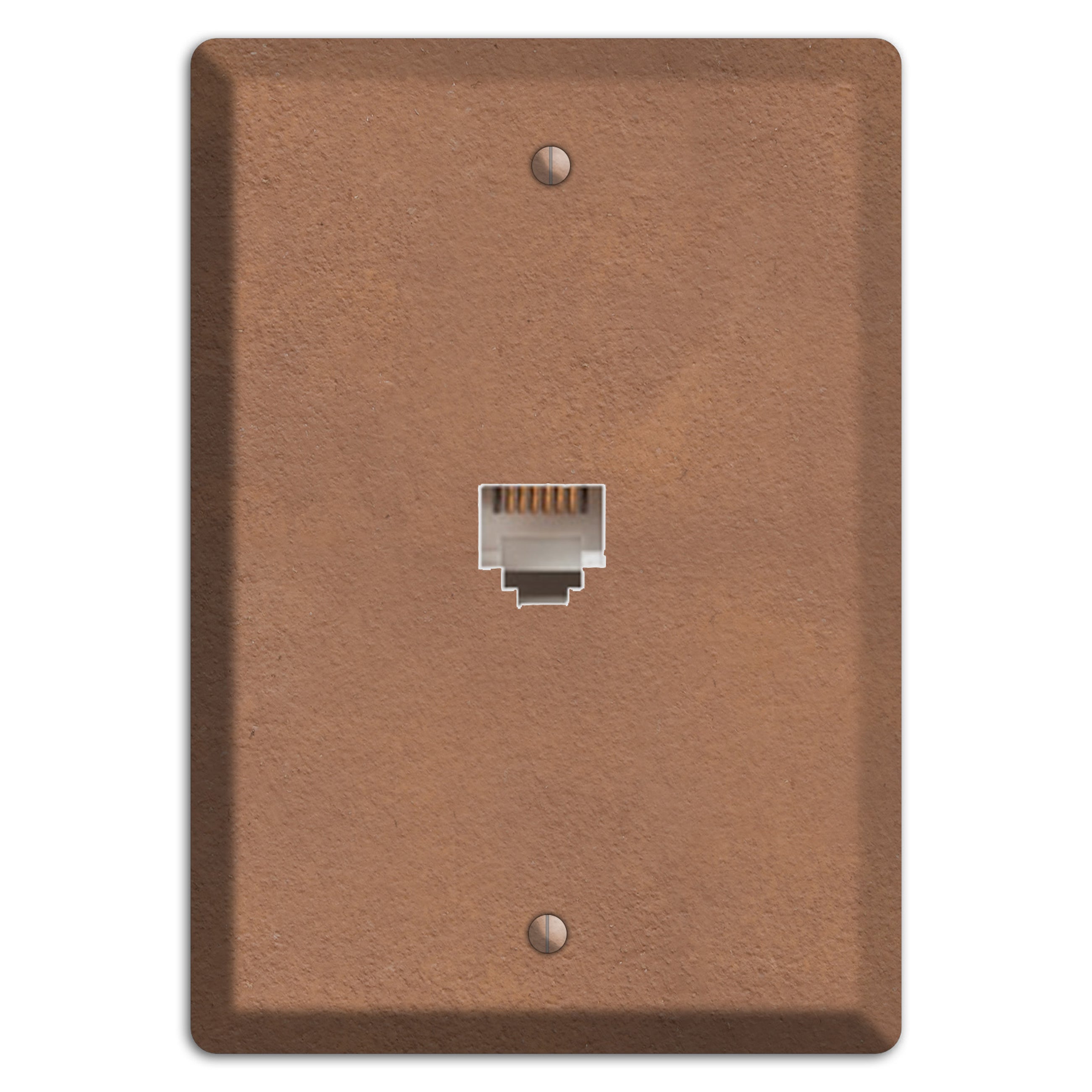 Stucoo Brown Phone Wallplate