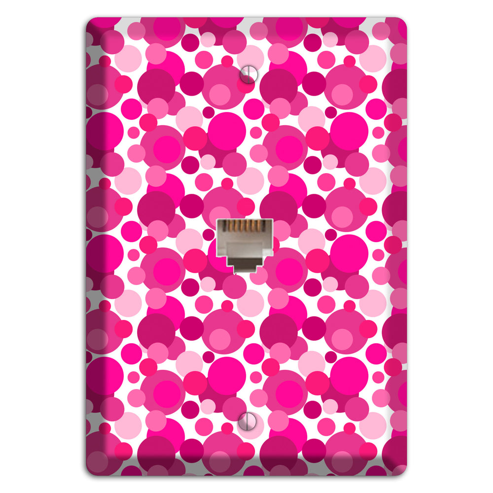 Multi Fuschia Bubble Dots Phone Wallplate
