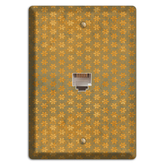 Olive Grunge Floral Contour Phone Wallplate