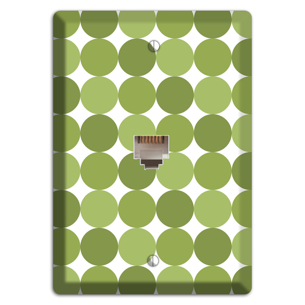 Multi Olive Tiled Dots Phone Wallplate