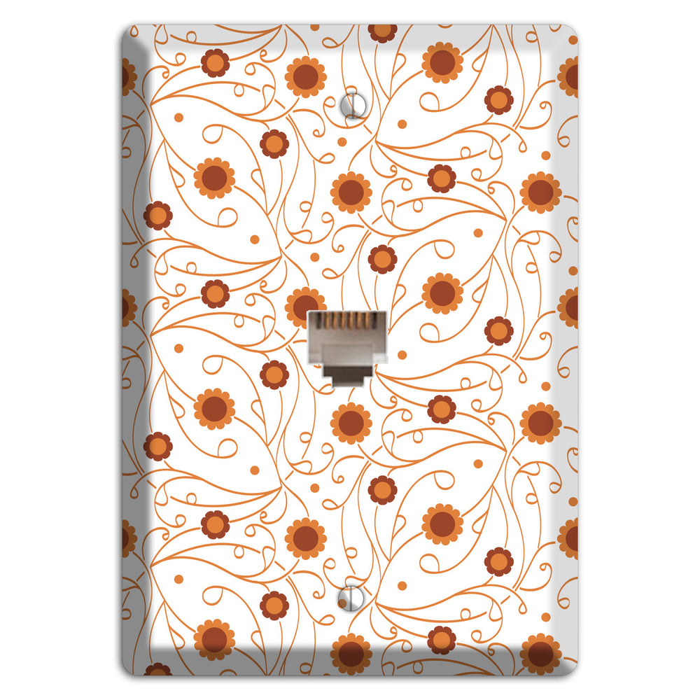 White Vine Floral Phone Wallplate