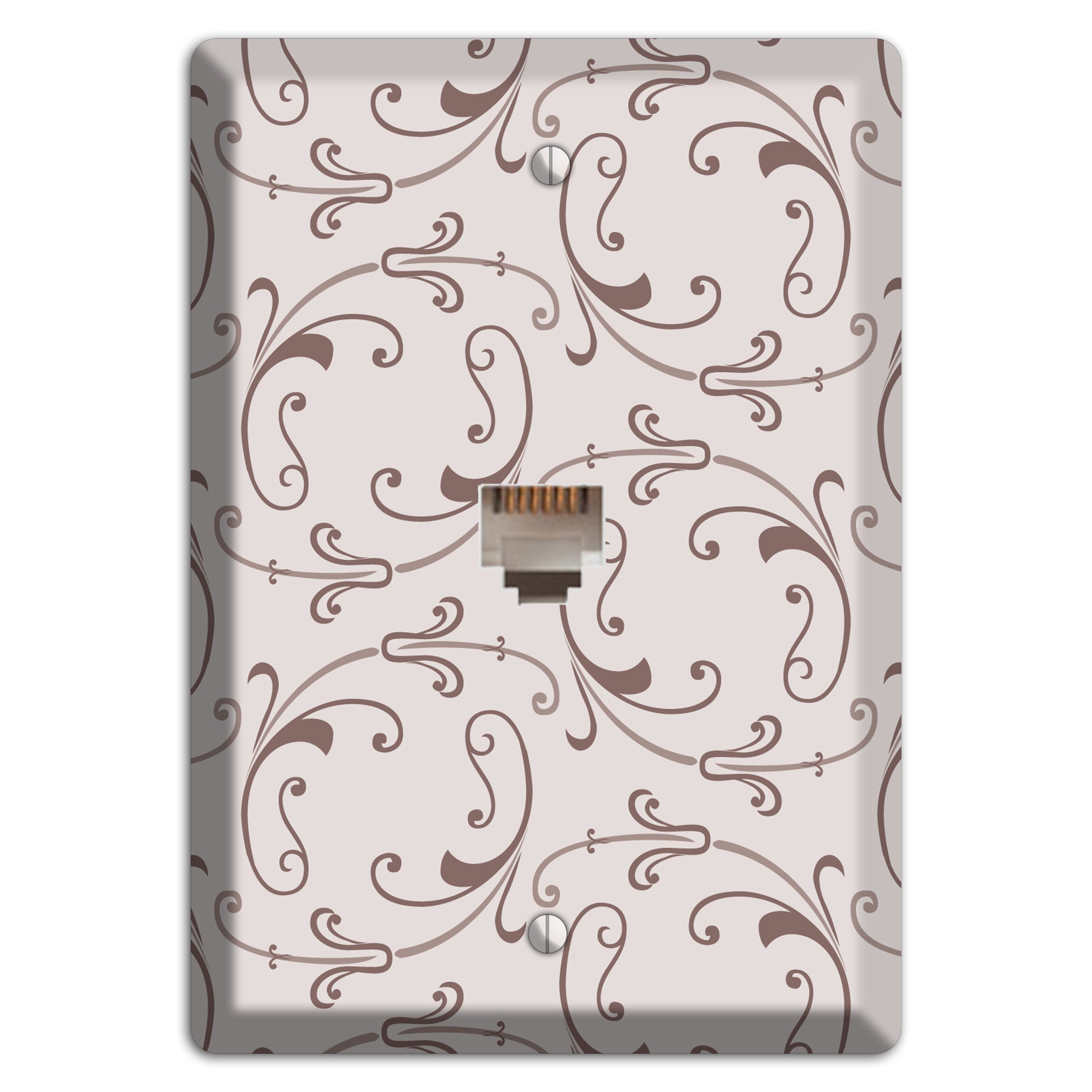 Mauve Victorian Sprig Phone Wallplate