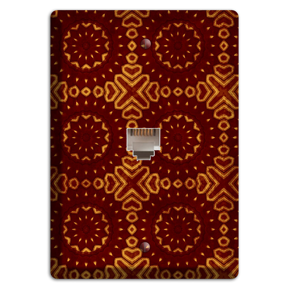 Maroon Grunge Suzani 3 Phone Wallplate