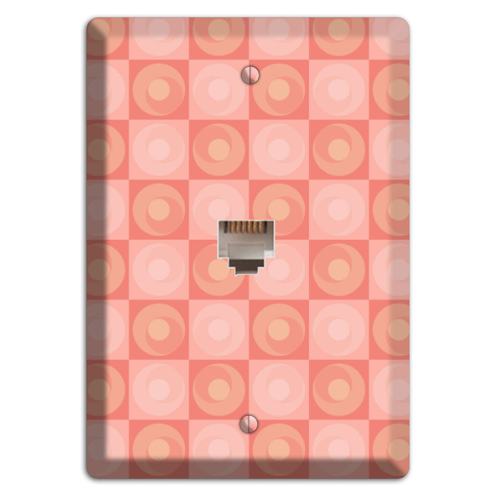 Pink Tiled Circles Phone Wallplate