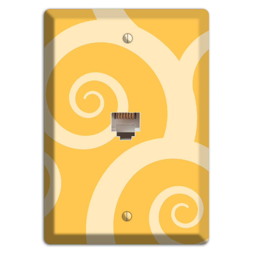 Yellow Tones Large Swirl Phone Wallplate