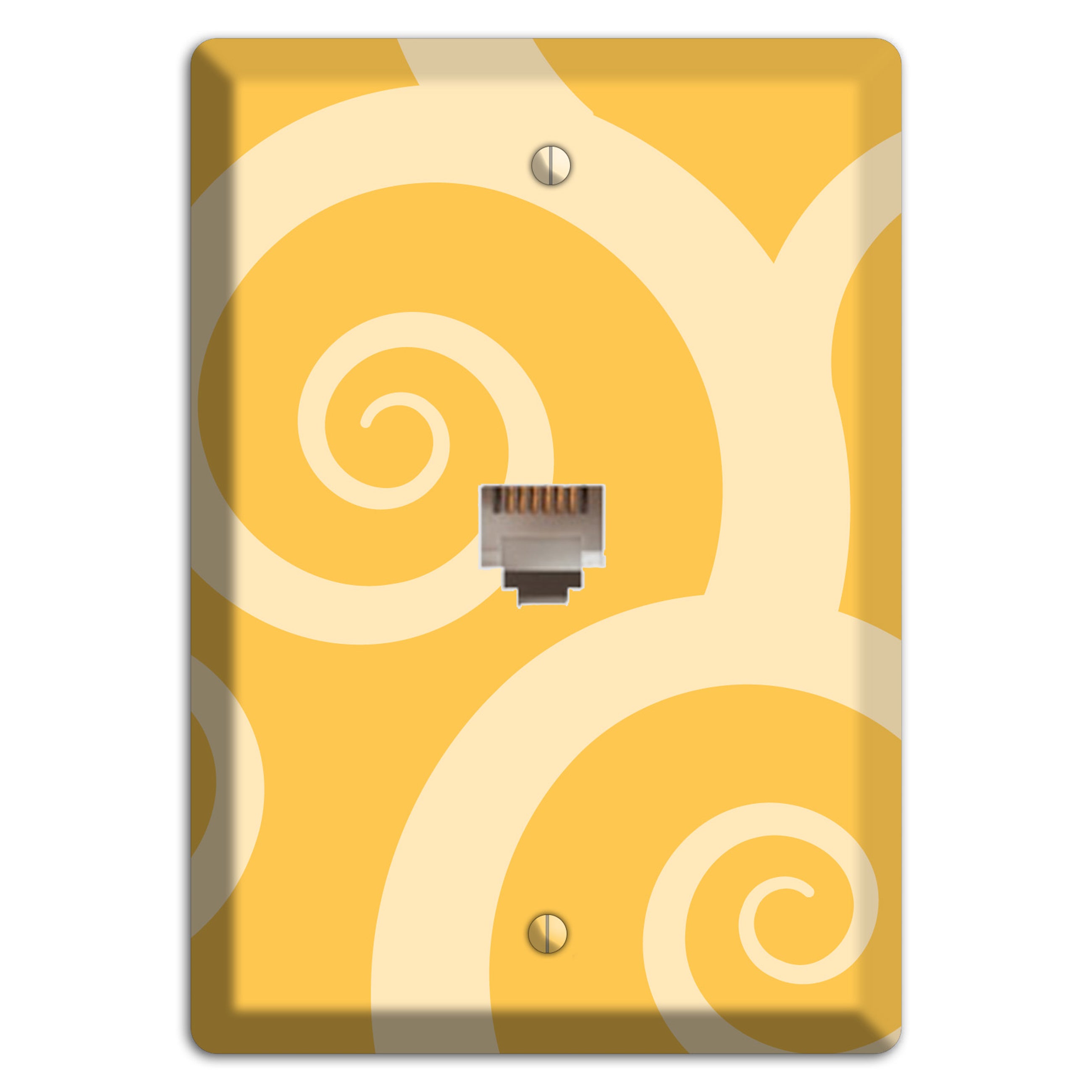 Yellow Tones Large Swirl Phone Wallplate