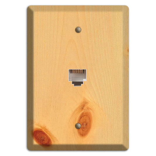 Unfinished Pine Wood Phone Hardware with Plate