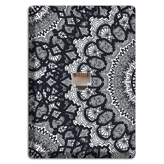 Mandala Black and White Style T Cover Plates Phone Wallplate