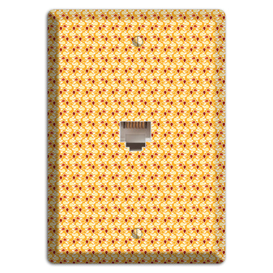 Tiny Yellow Teardrop Vine Phone Wallplate
