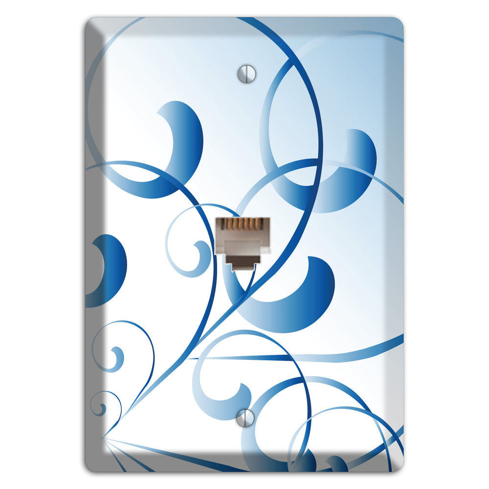 Blue Swoop Phone Wallplate