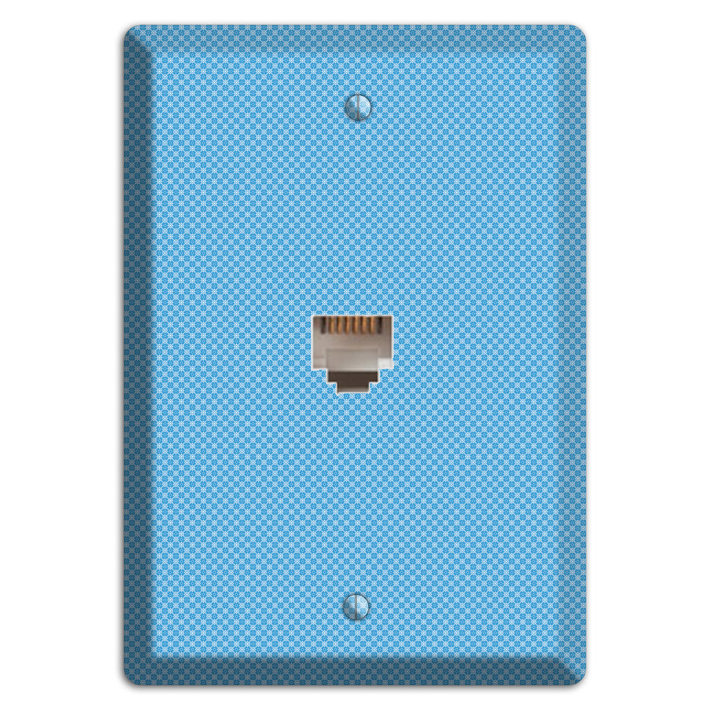 Light Blue Tiny Check Phone Wallplate