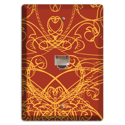 Red Deco Sketch Phone Wallplate