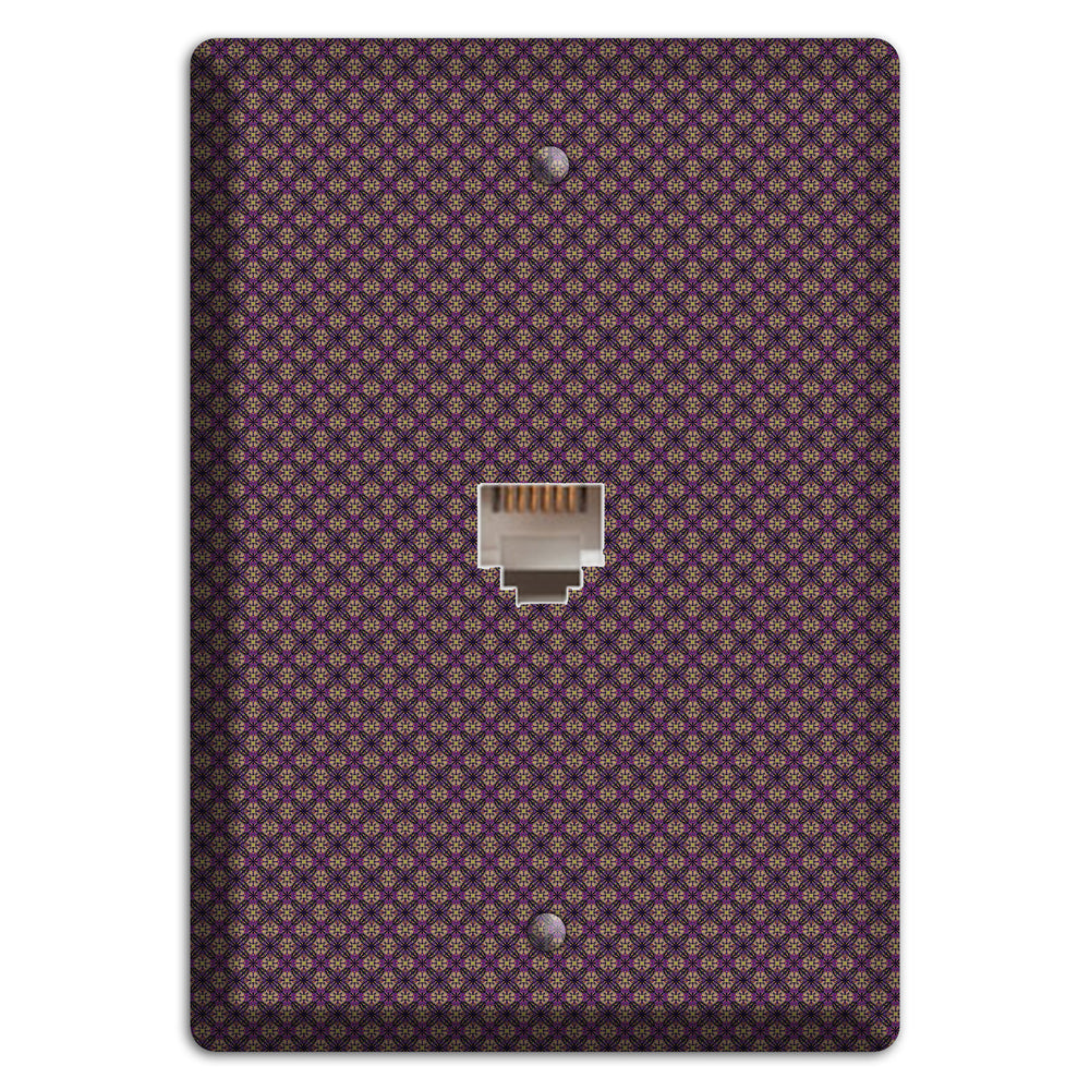 Brown and Purple Tiny Arabesque Phone Wallplate