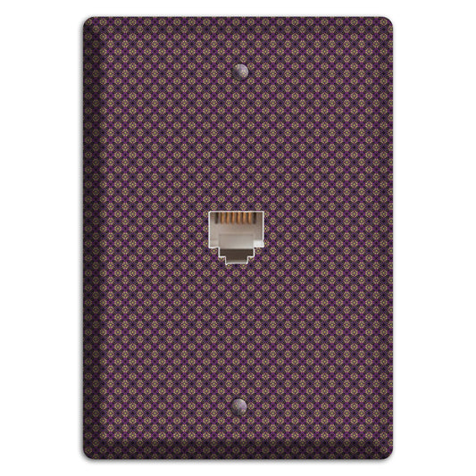 Brown and Purple Tiny Arabesque Phone Wallplate