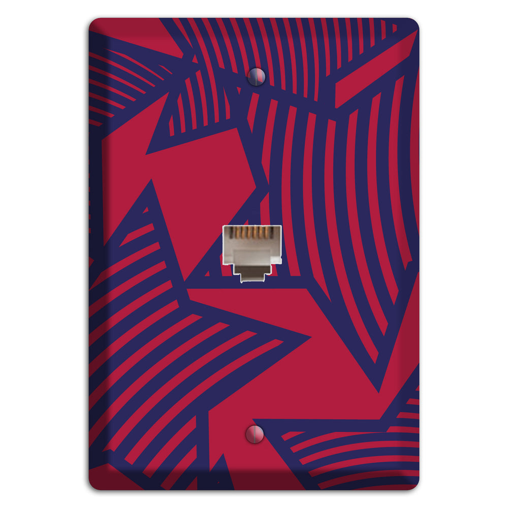 Red with Large Blue Stars Phone Wallplate