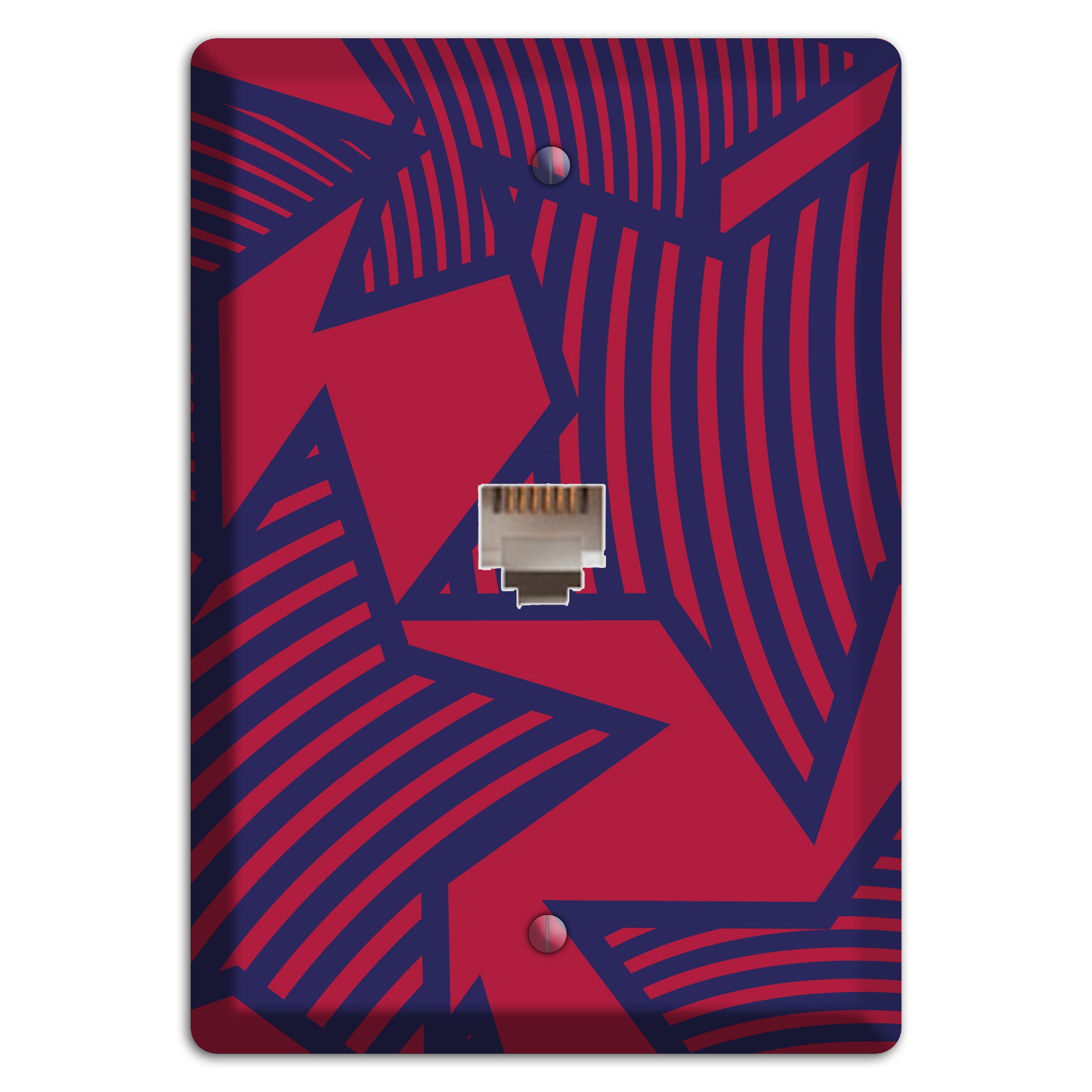Red with Large Blue Stars Phone Wallplate