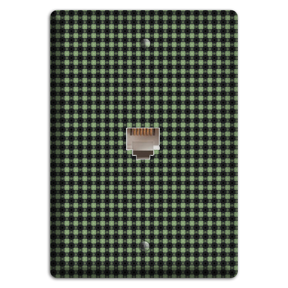 Multi Green Basket Check Phone Wallplate