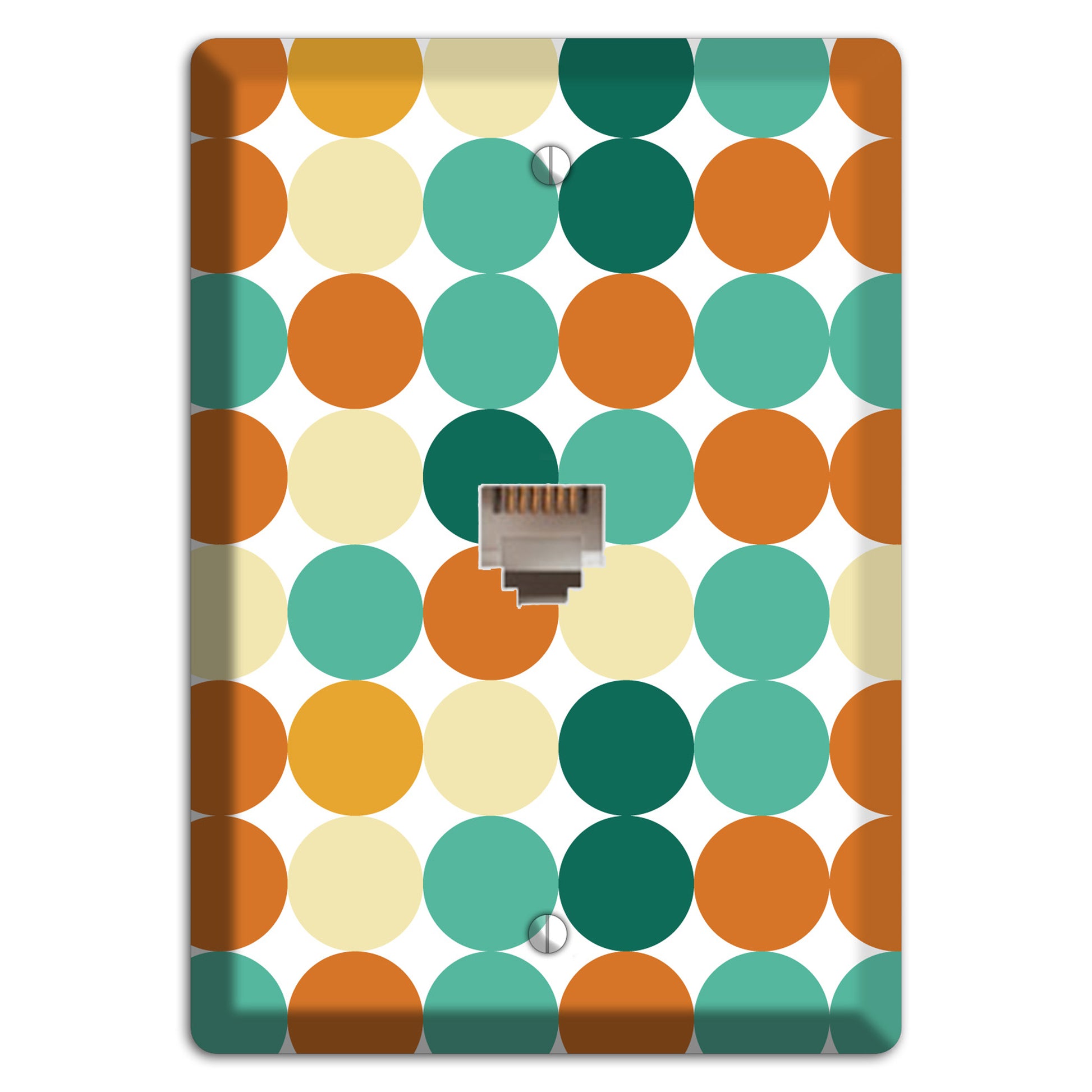 Multi Umber Jade Tiled Dots Phone Wallplate