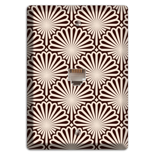 Black and White Deco Scallop Fans Phone Wallplate