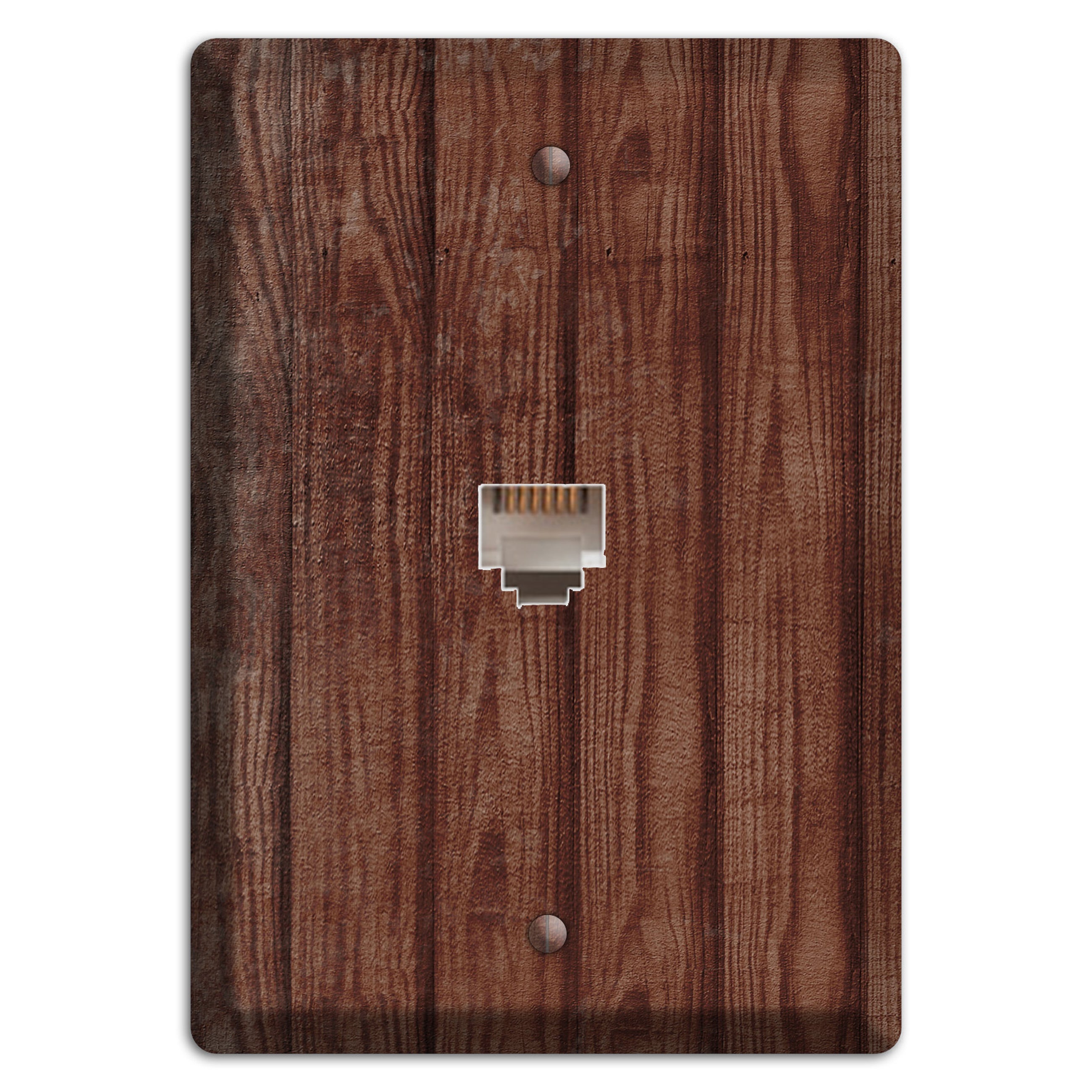 Saddle Weathered Wood Phone Wallplate