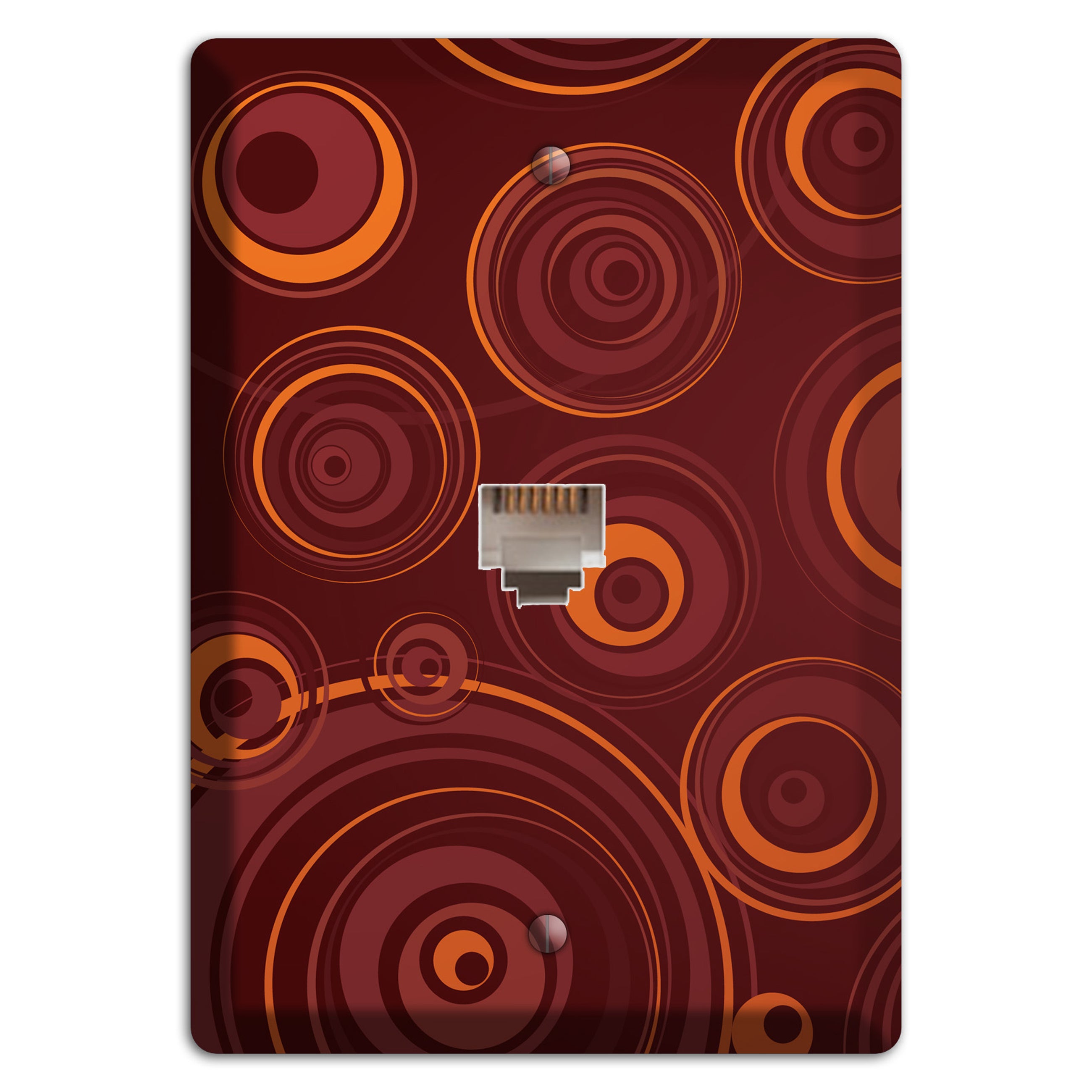 Brown Circles Phone Wallplate