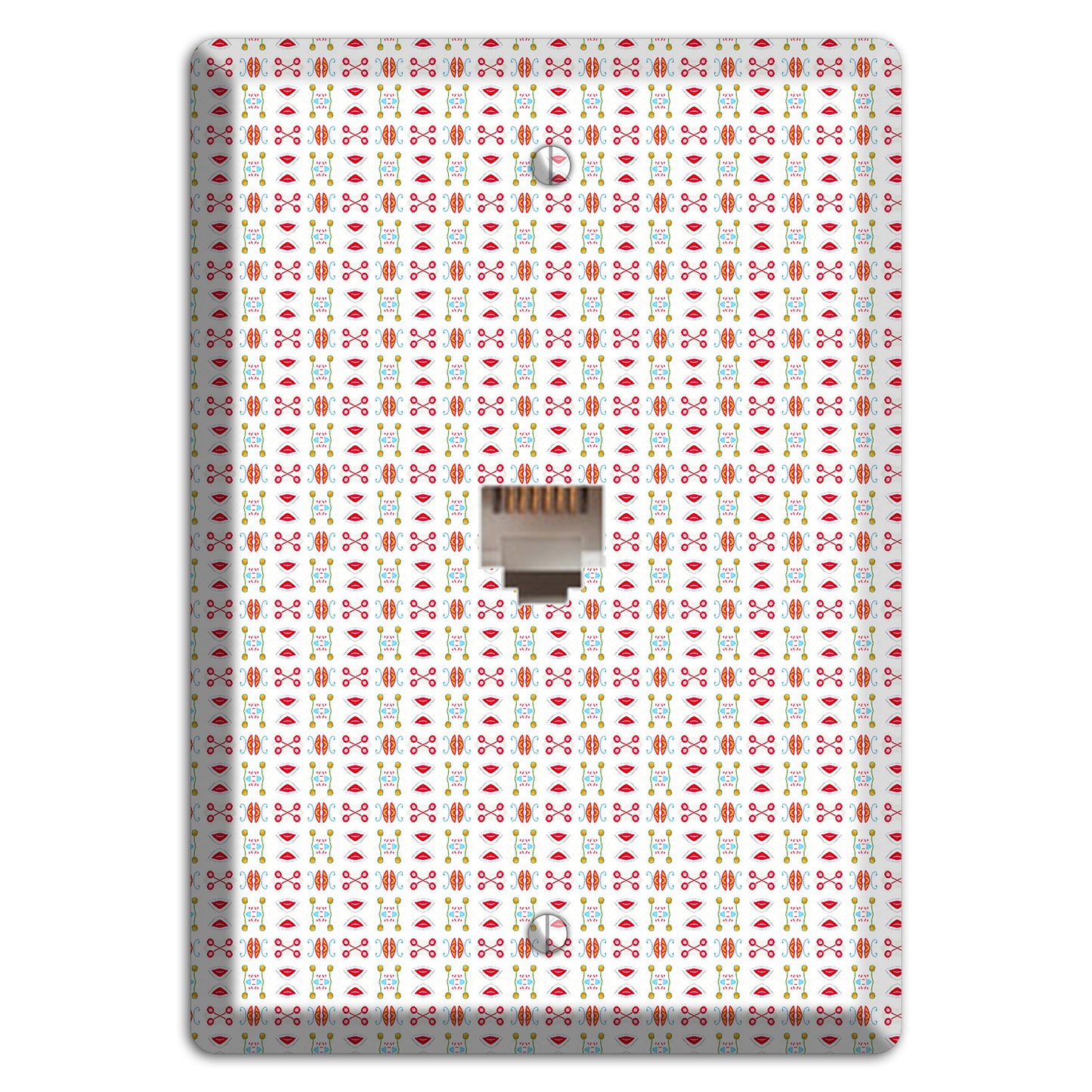 White Red Blue Olive Retro Phone Wallplate