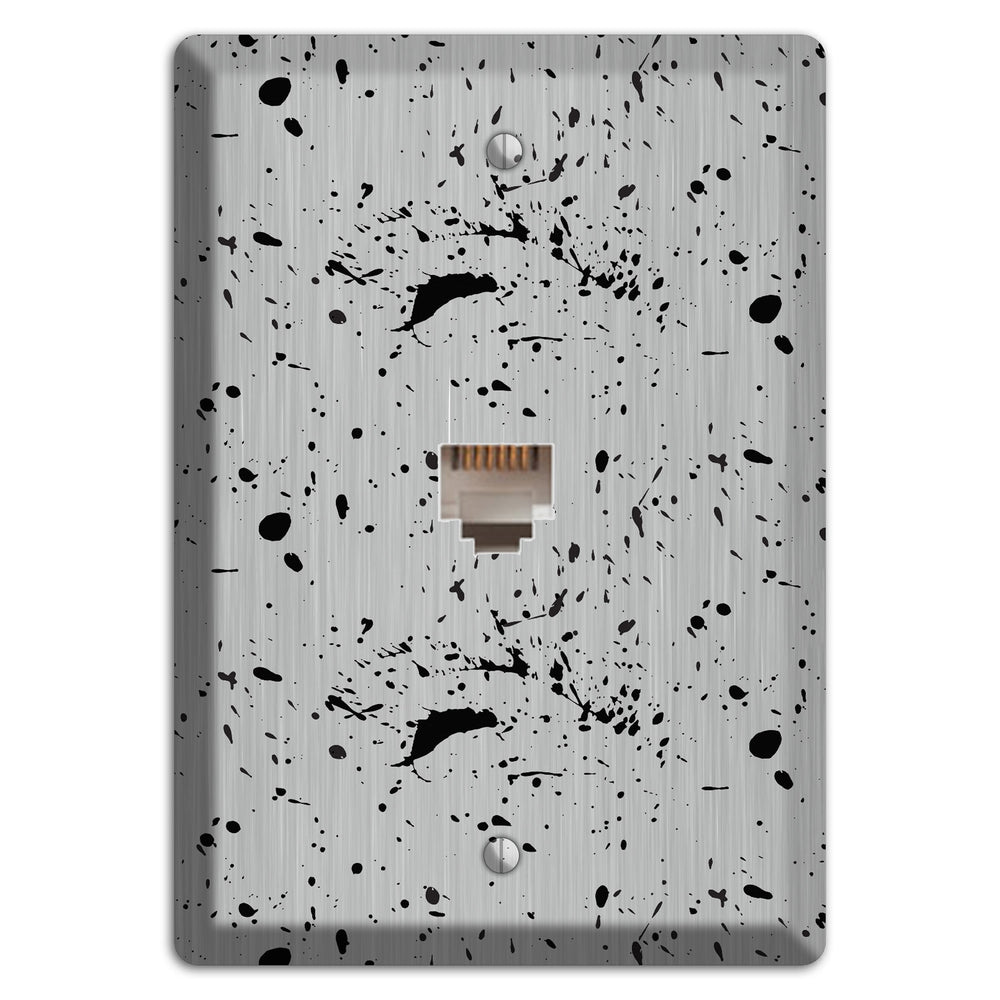 Ink Splash 5 Stainless Steel Phone Wallplate