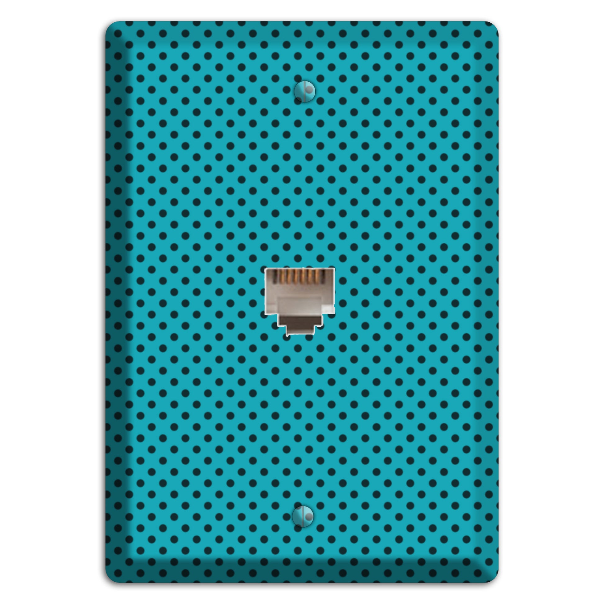 Turquoise with Polka Dots Phone Wallplate
