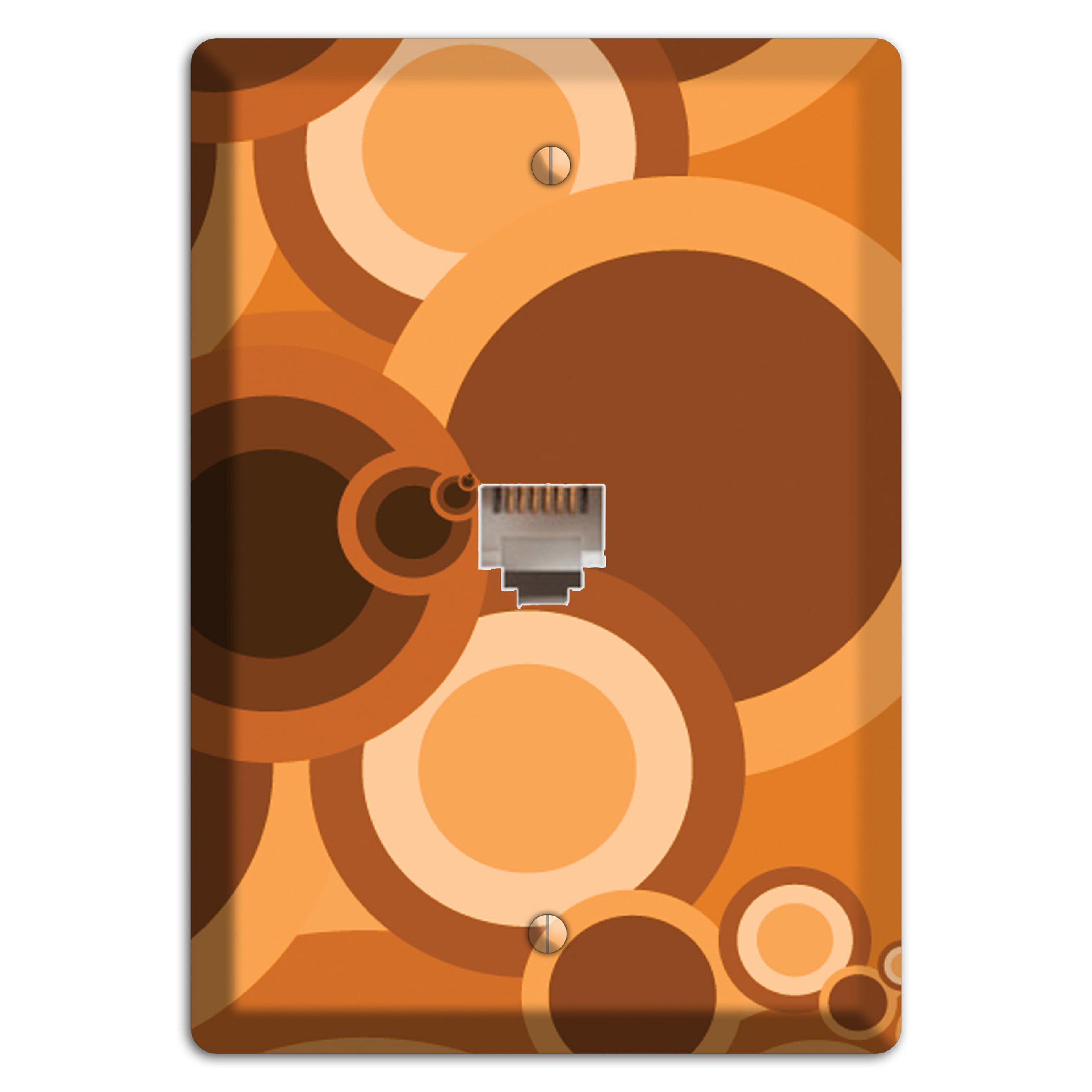 Burnt Orange Circles Phone Wallplate