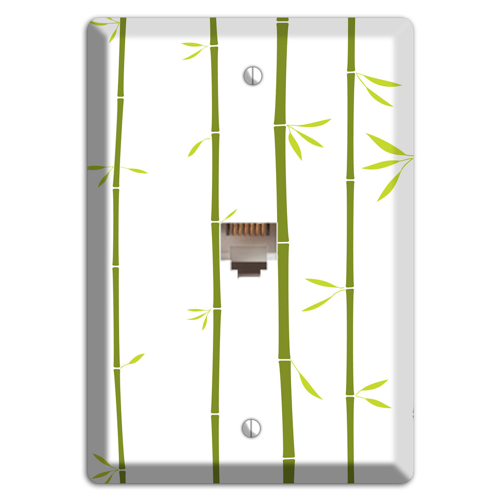 Green And White Bamboo Phone Wallplate