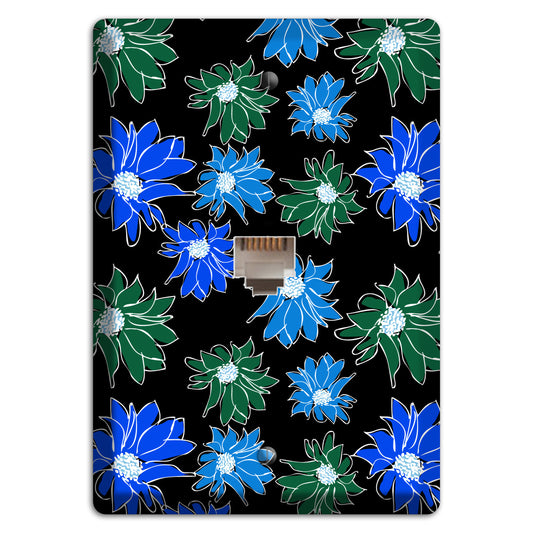 Blue and Green Flowers Phone Wallplate