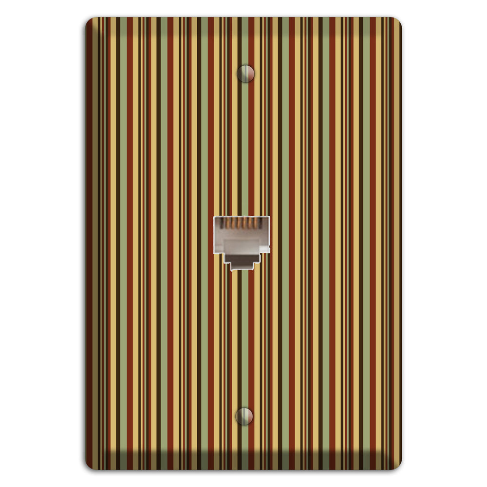 Red and Green Stripes Phone Wallplate
