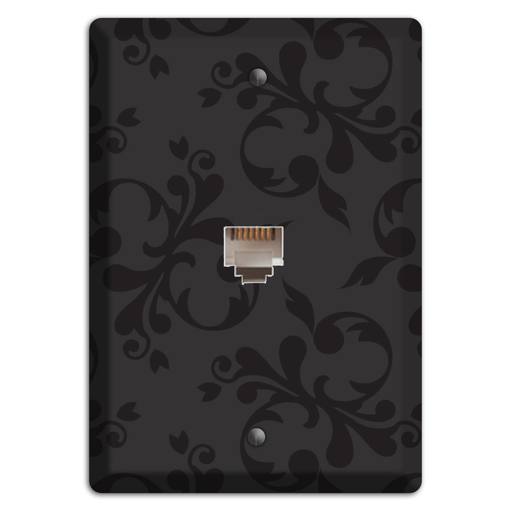 Black Victorian Toile Phone Wallplate