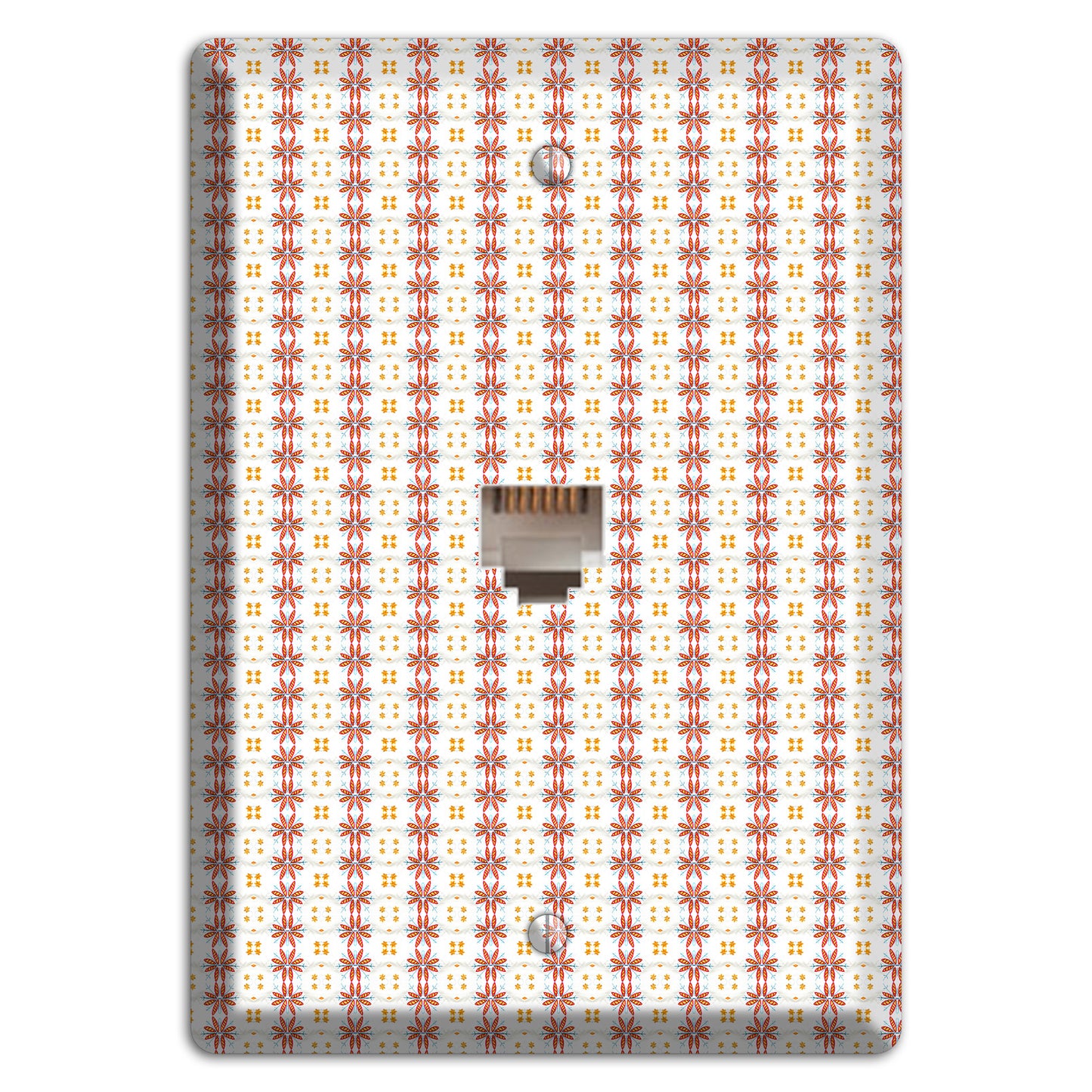 White with Red Smocking Phone Wallplate