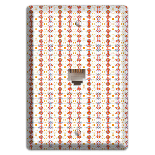 White with Red Smocking Phone Wallplate