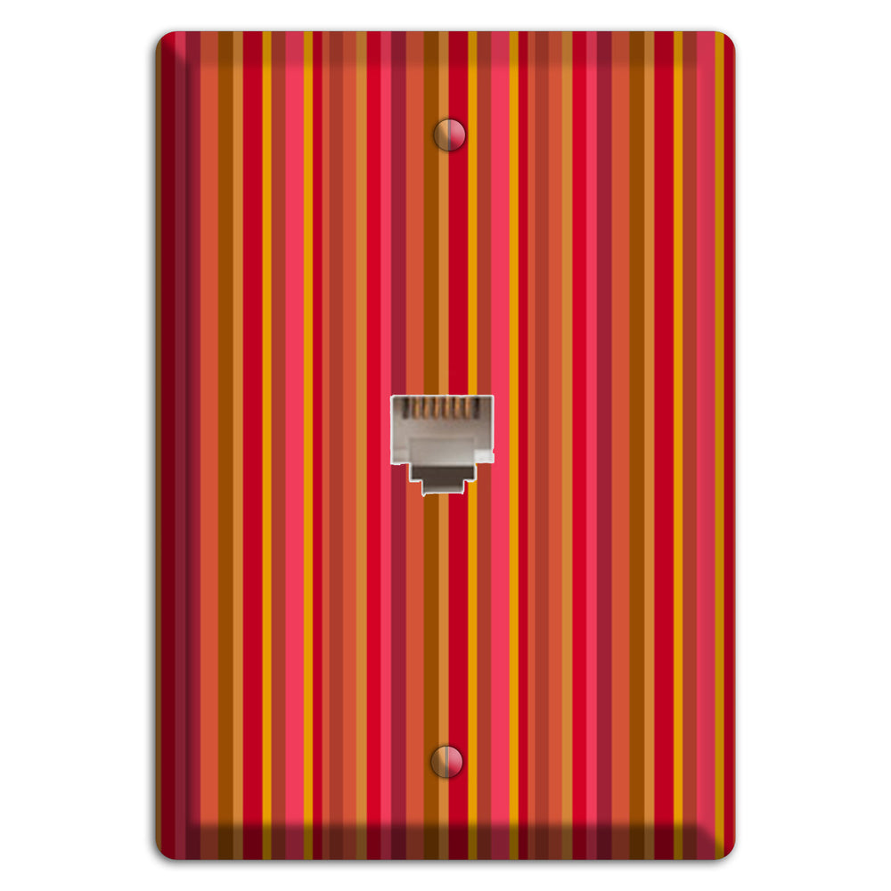 Multi Red Vertical Stripes Phone Wallplate