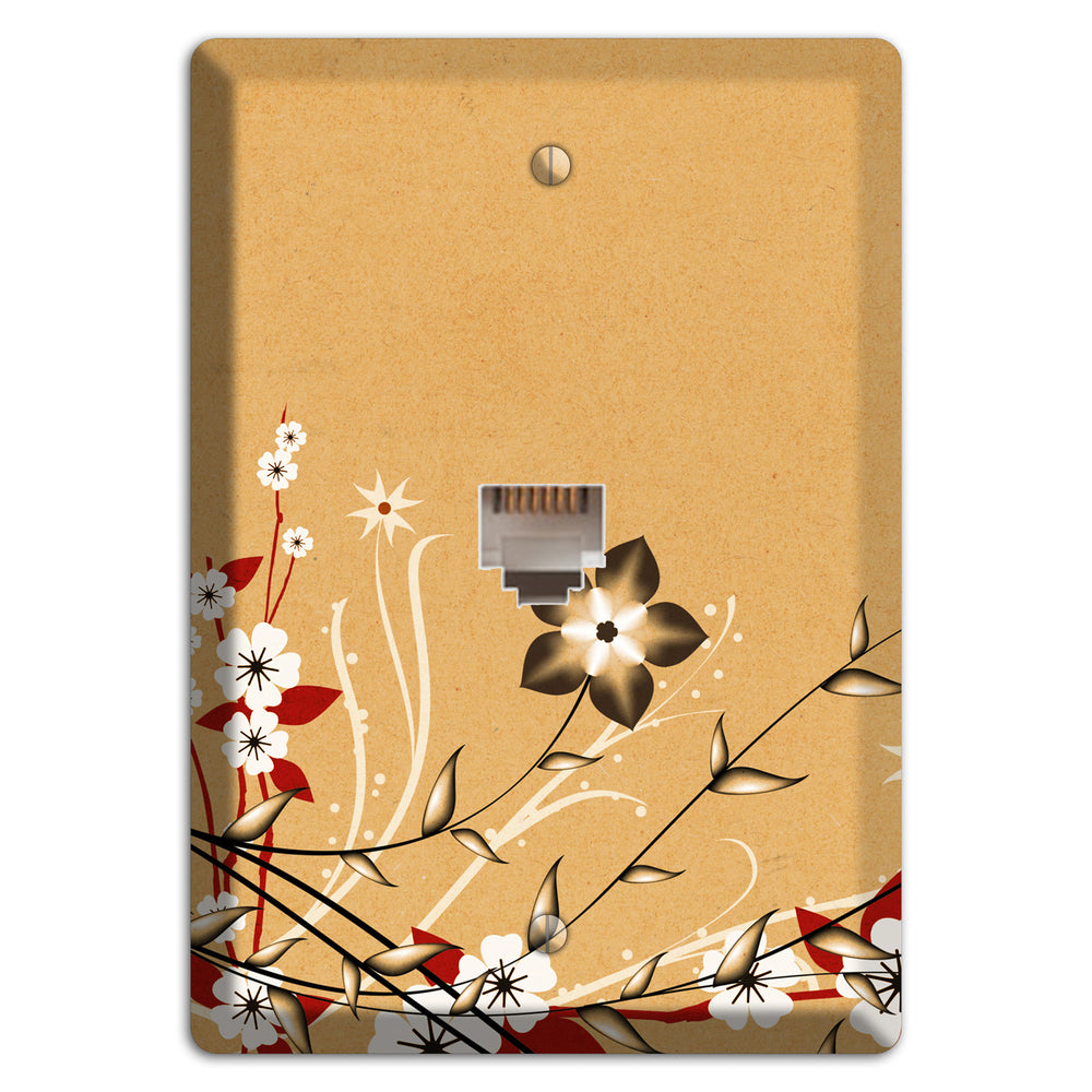 Delicate Red Flowers 2 Phone Wallplate