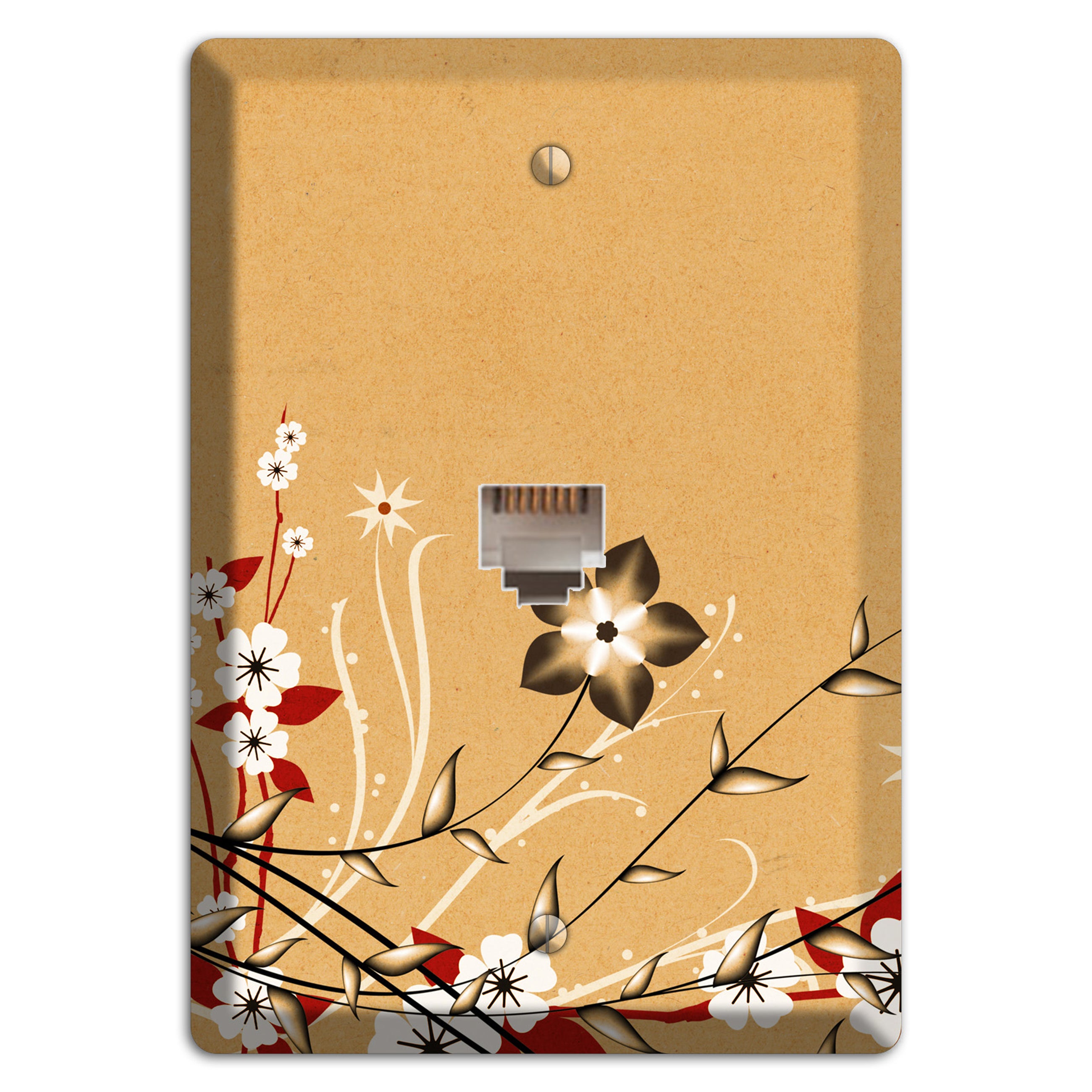 Delicate Red Flowers 2 Phone Wallplate