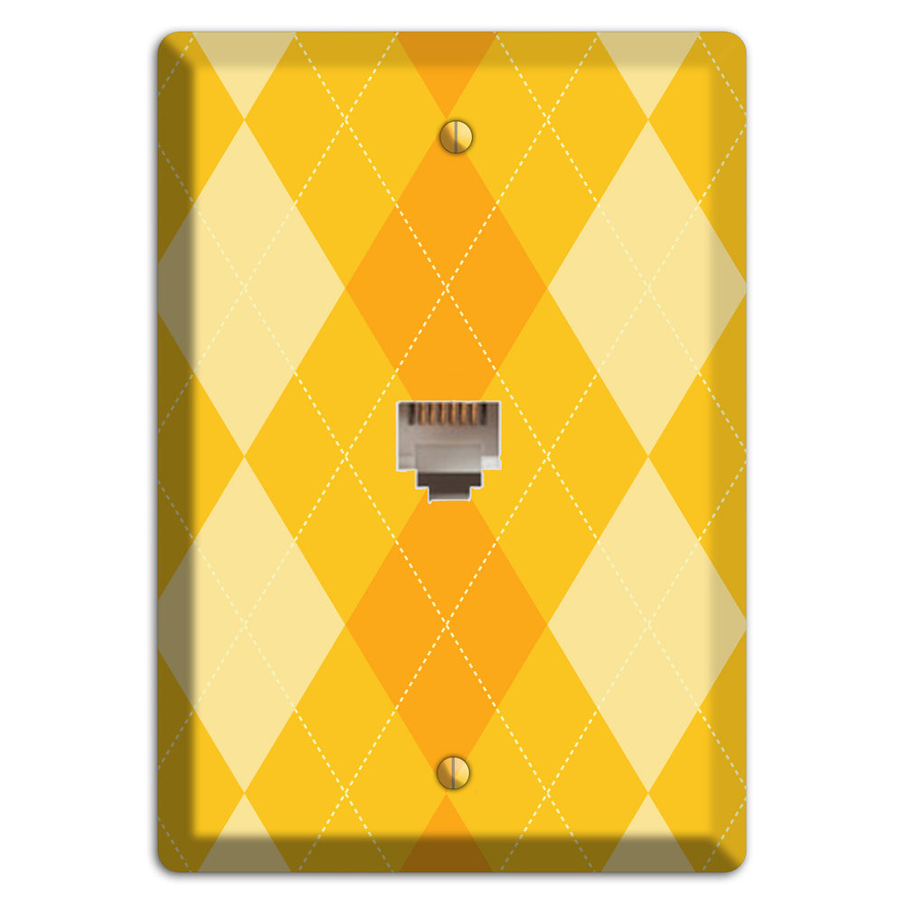 Yellow Argyle Phone Wallplate